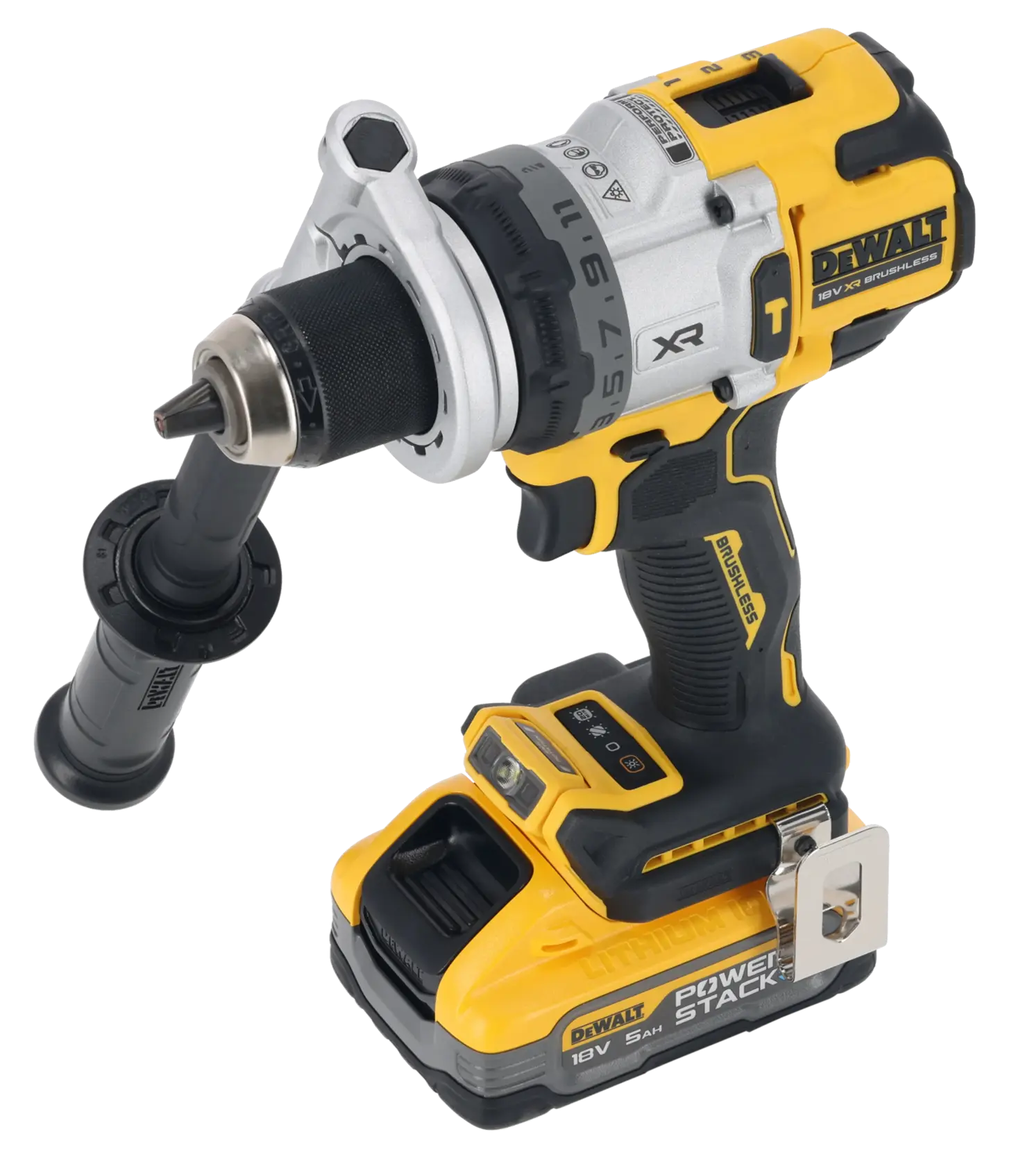 Wiertarko-wkrętarka udarowa Premium 18V XR z silnikiem bezszczotkowym - 2 x akumulator 5.0 Ah POWERSTACK™