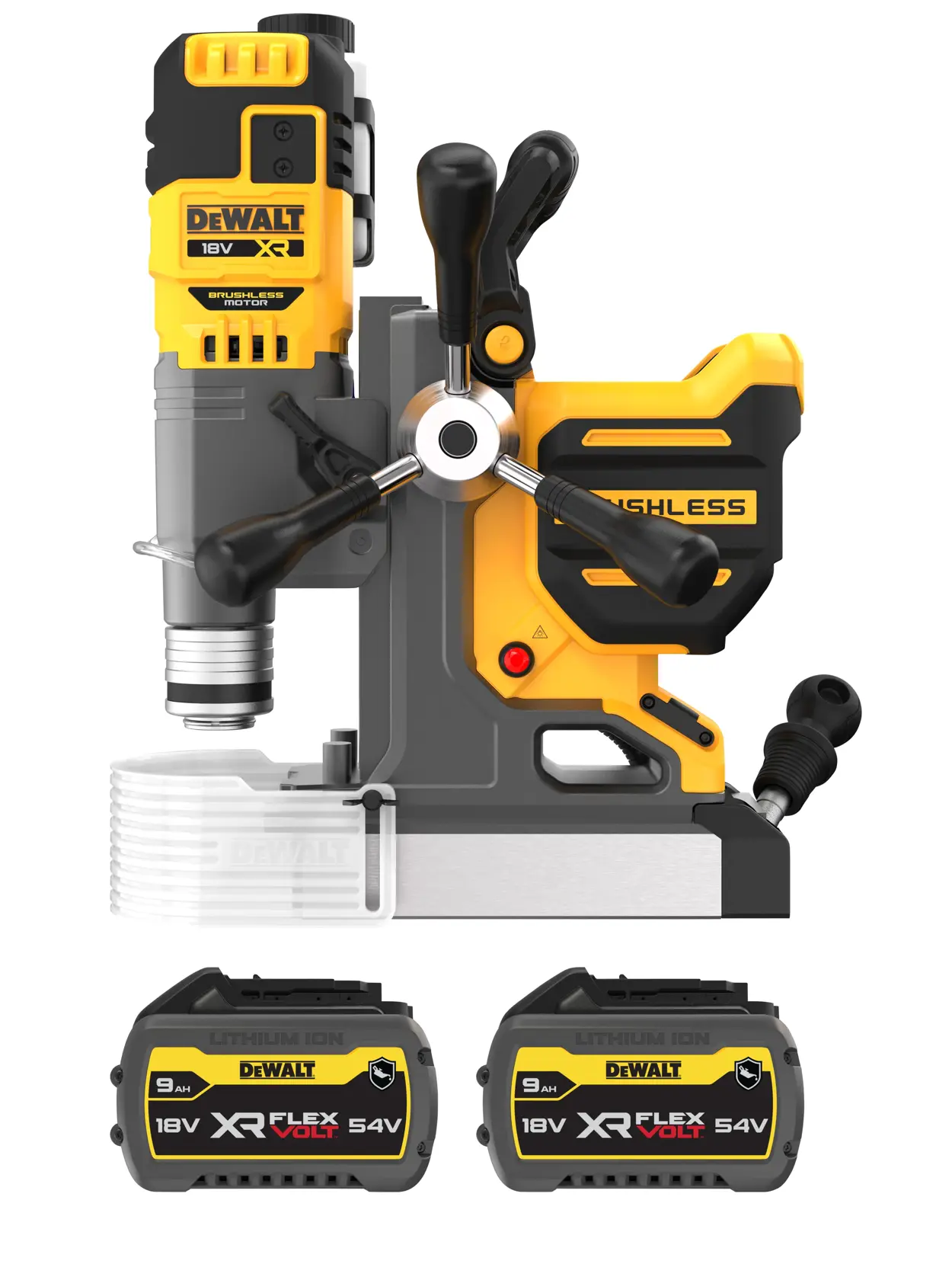 Bezszczotkowa wiertarka magnetyczna DEWALT® 18V XR®- z dwoma akumulatorami 9 Ah GFN