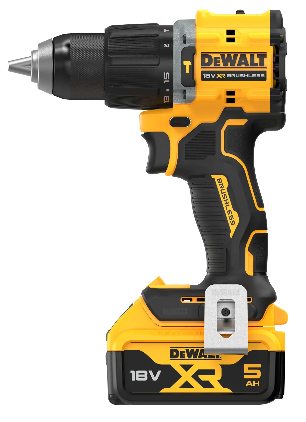 18V XR Bezszczotkowa kompaktowa wiertarko-wkrętarka udarowa - 2 x 5Ah