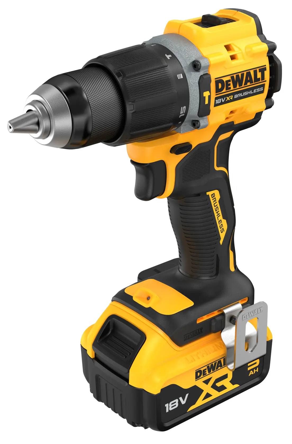 18V XR Bezszczotkowa kompaktowa wiertarko-wkrętarka udarowa - 2 x 5Ah