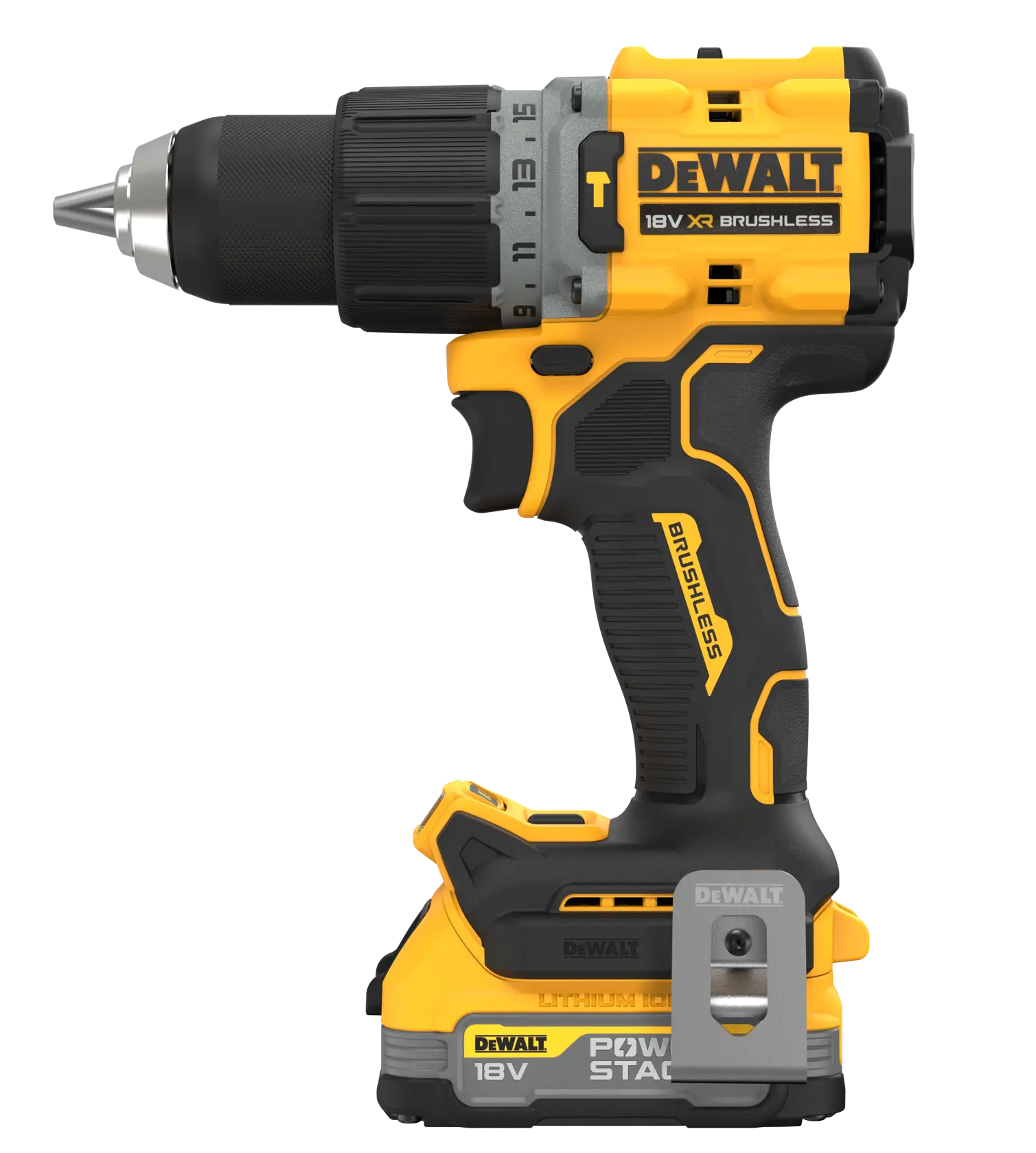 Bezszczotkowa wiertarko-wkrętarka - 1 akumulator POWERSTACK™ 1,7 Ah DEWALT® 18 V XR®