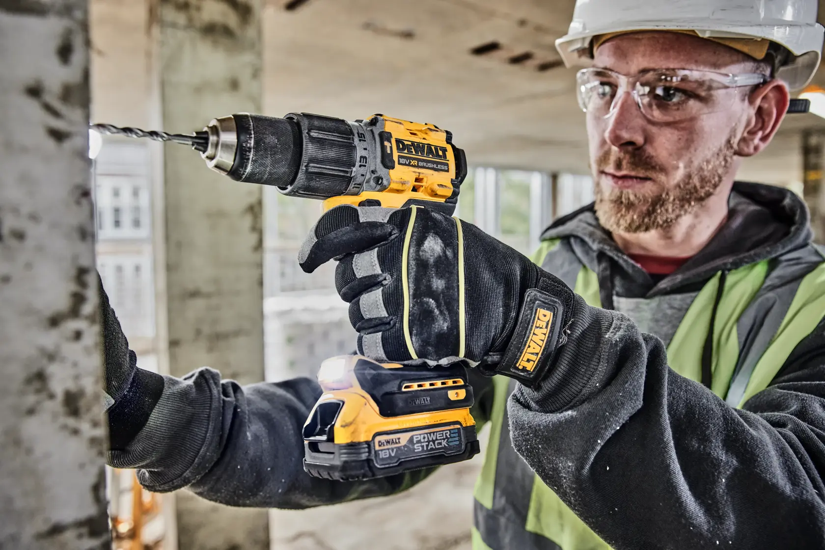 Bezszczotkowa wiertarko-wkrętarka - 1 akumulator POWERSTACK™ 1,7 Ah DEWALT® 18 V XR®