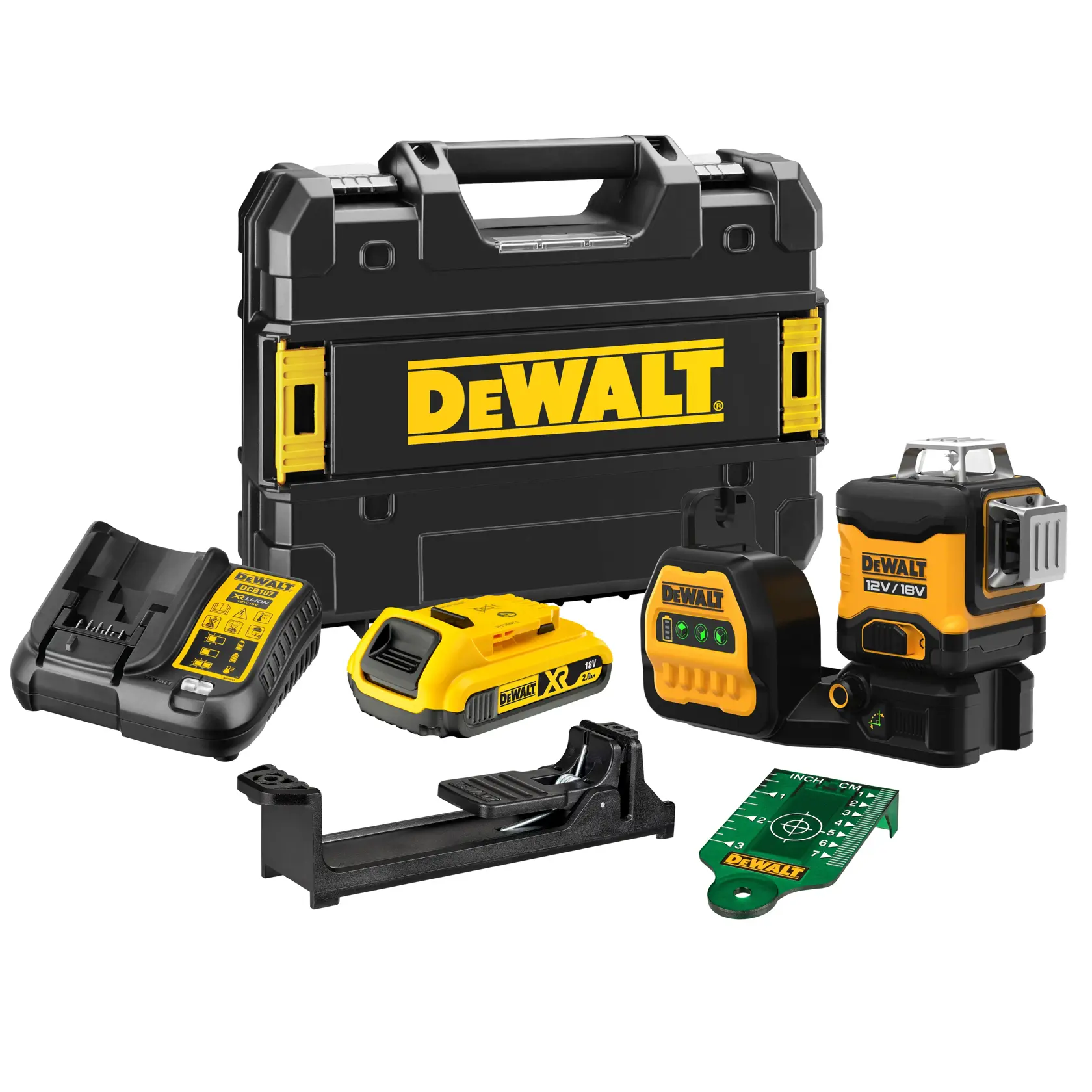 18V/12V XR 3 X 360 ZIELONY LASER 1X2Ah