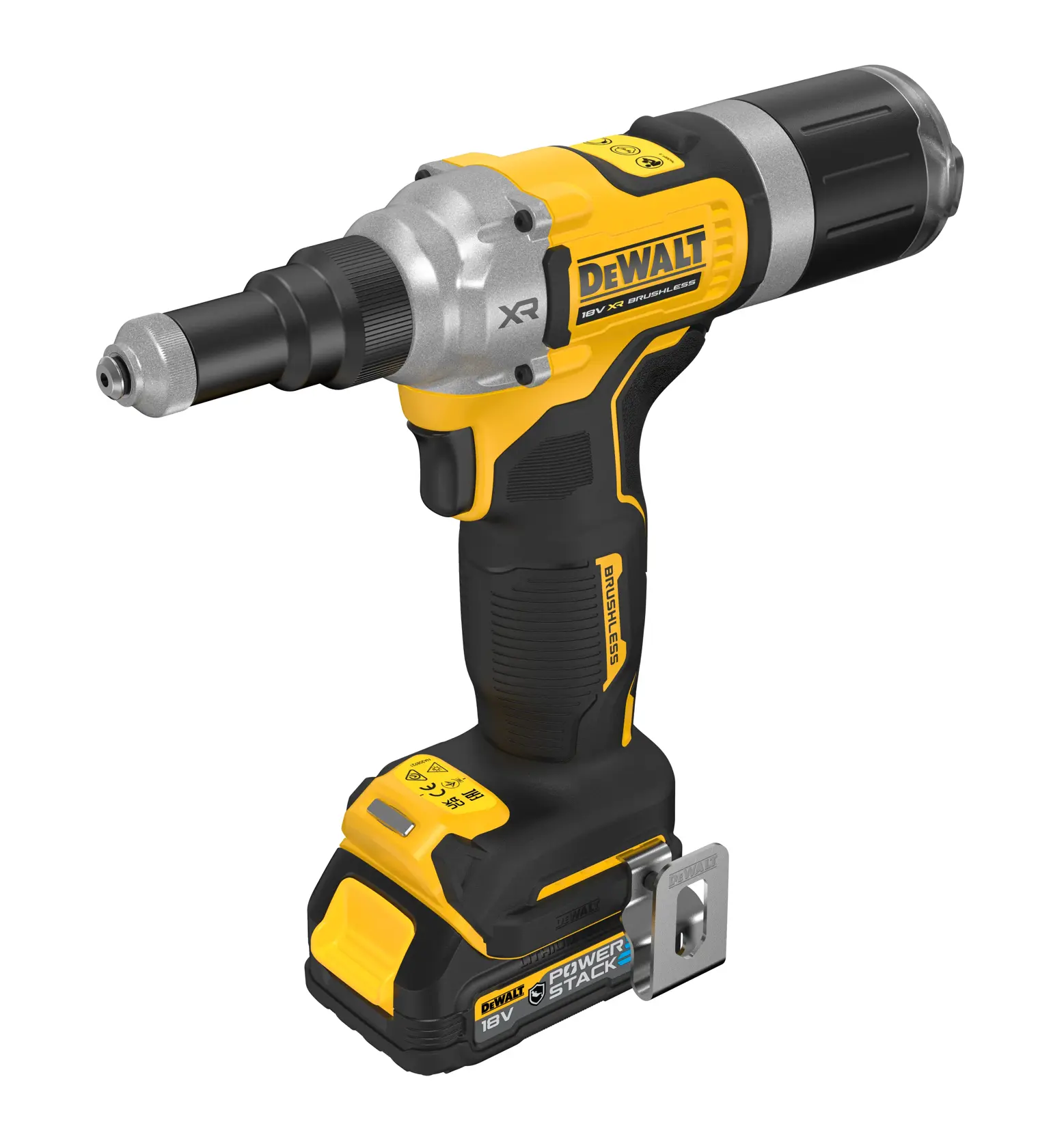 Bezszczotkowa nitownica 18 V XR 6,3 mm - 2 x kompaktowy akumulator POWERSTACK™ „G-Class"