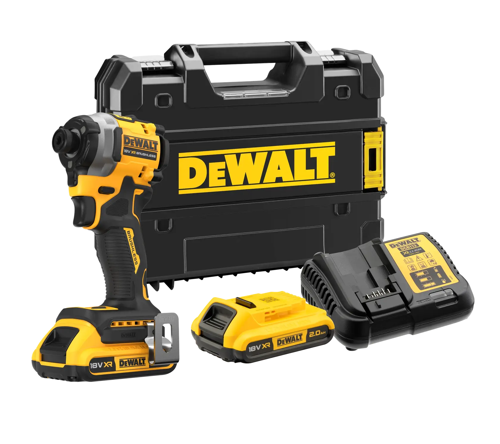 Kompaktowy bezszczotkowy wkręt udarowy DEWALT® 18V XR® - 2 x 2Ah