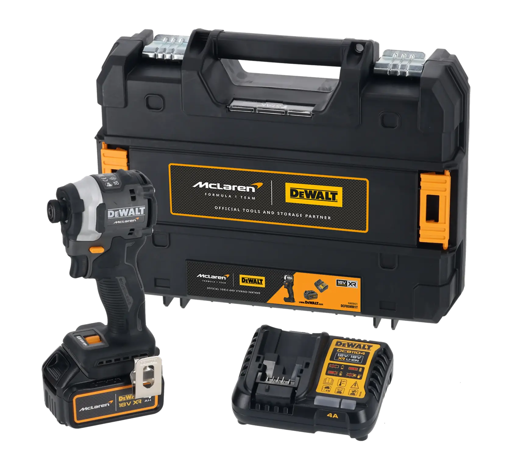 Zakrętarka udarowa z silnikiem bezszczotkowym DEWALT® x McLaren F1 18V XR - 1 x 4AH