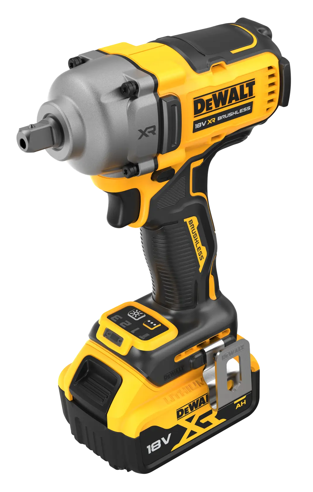 18V XR bezszczotkowy klucz udarowy 1/2" z mocowaniem zapadkowo-kołkowym - 2 X 5AH