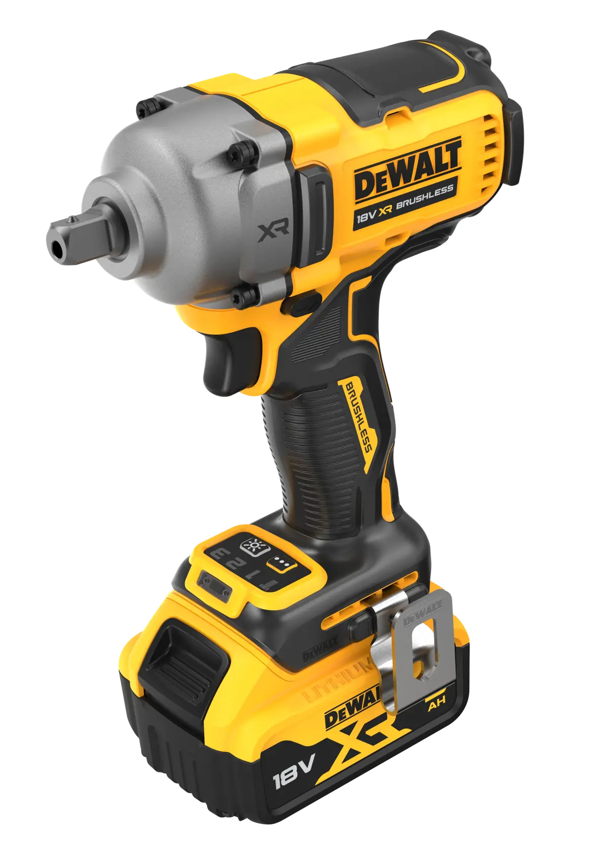 18V XR bezszczotkowy klucz udarowy 1/2" z mocowaniem zapadkowo-kołkowym - 2 X 5AH
