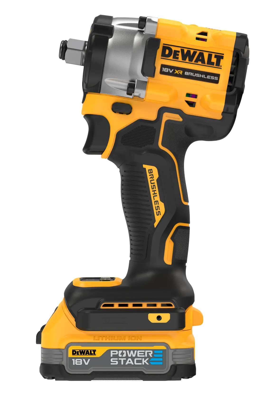 18 V XR Bezszczotkowy kompaktowy klucz udarowy z kowadełkiem i pierścieniem mocującym 1/2" — 2 X POWERSTACK™ Compact