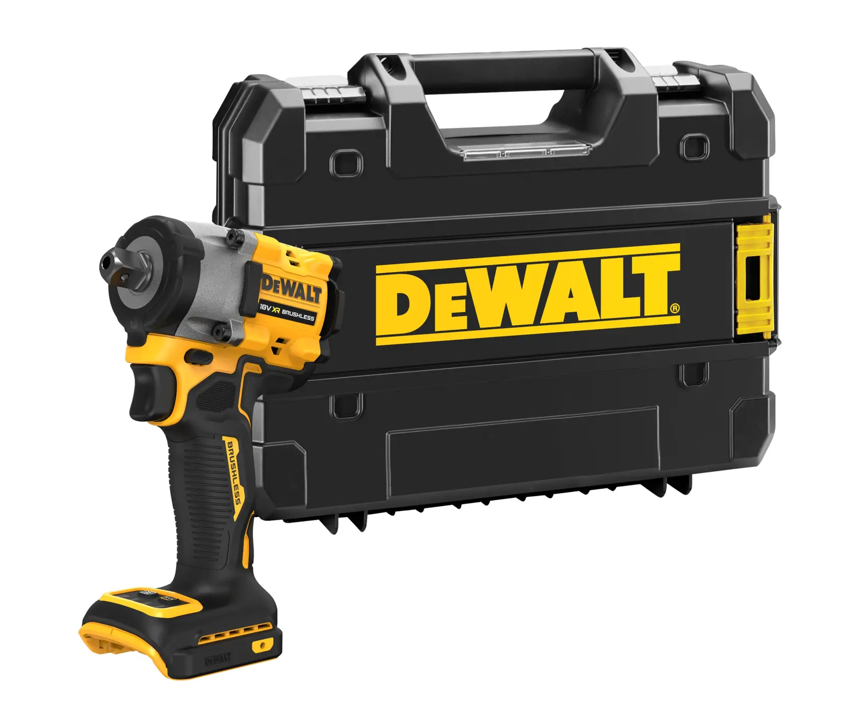 Bezszczotkowy kompaktowy klucz udarowy 1/2 cala z pierścieniem zabezpieczającym DEWALT® 18V XR® (samo narzędzie)