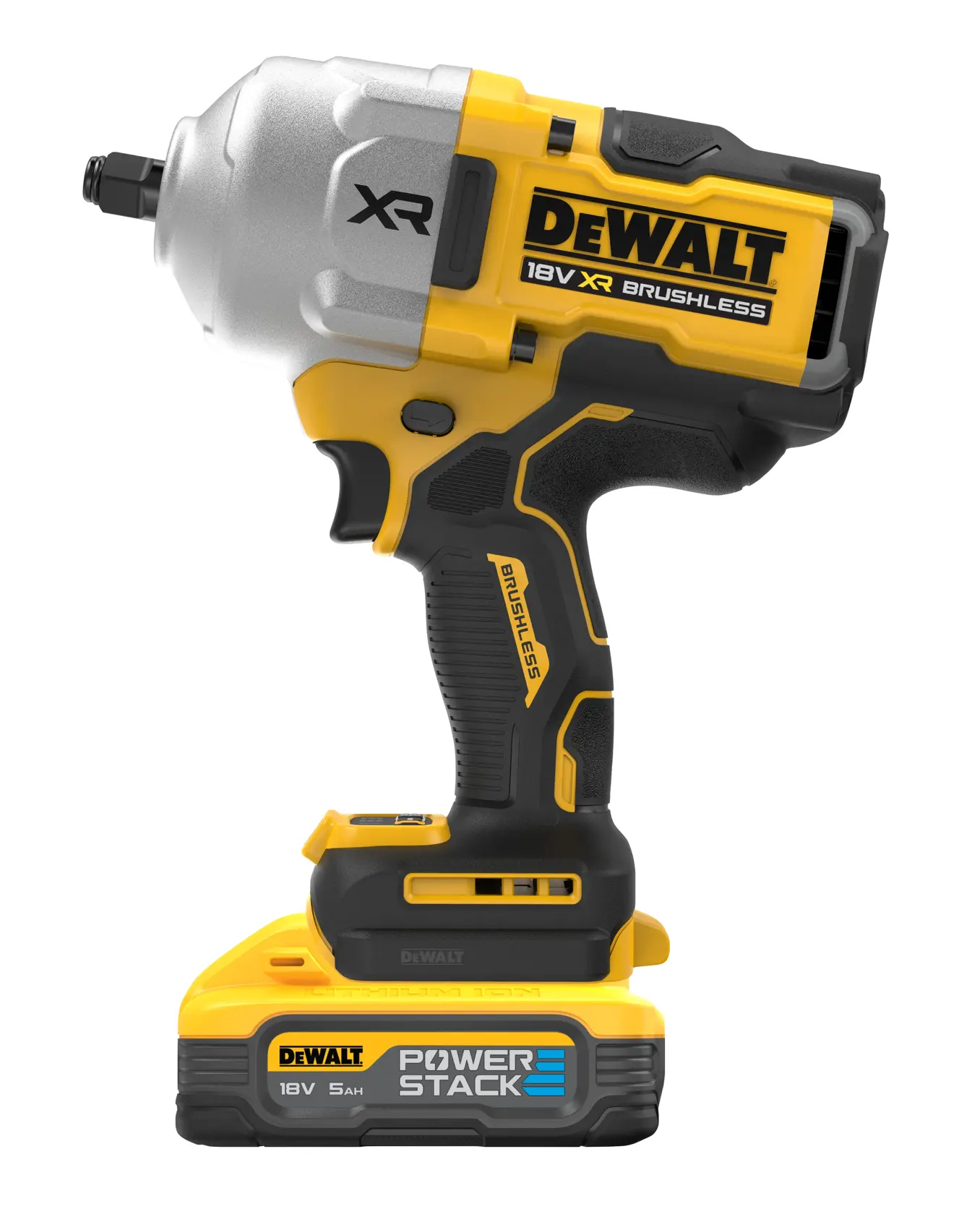 Bezszczotkowy klucz udarowy 18V XR 1/2" z wysokim momentem obrotowym - 2 x akumulator POWERSTACK™ 5AH