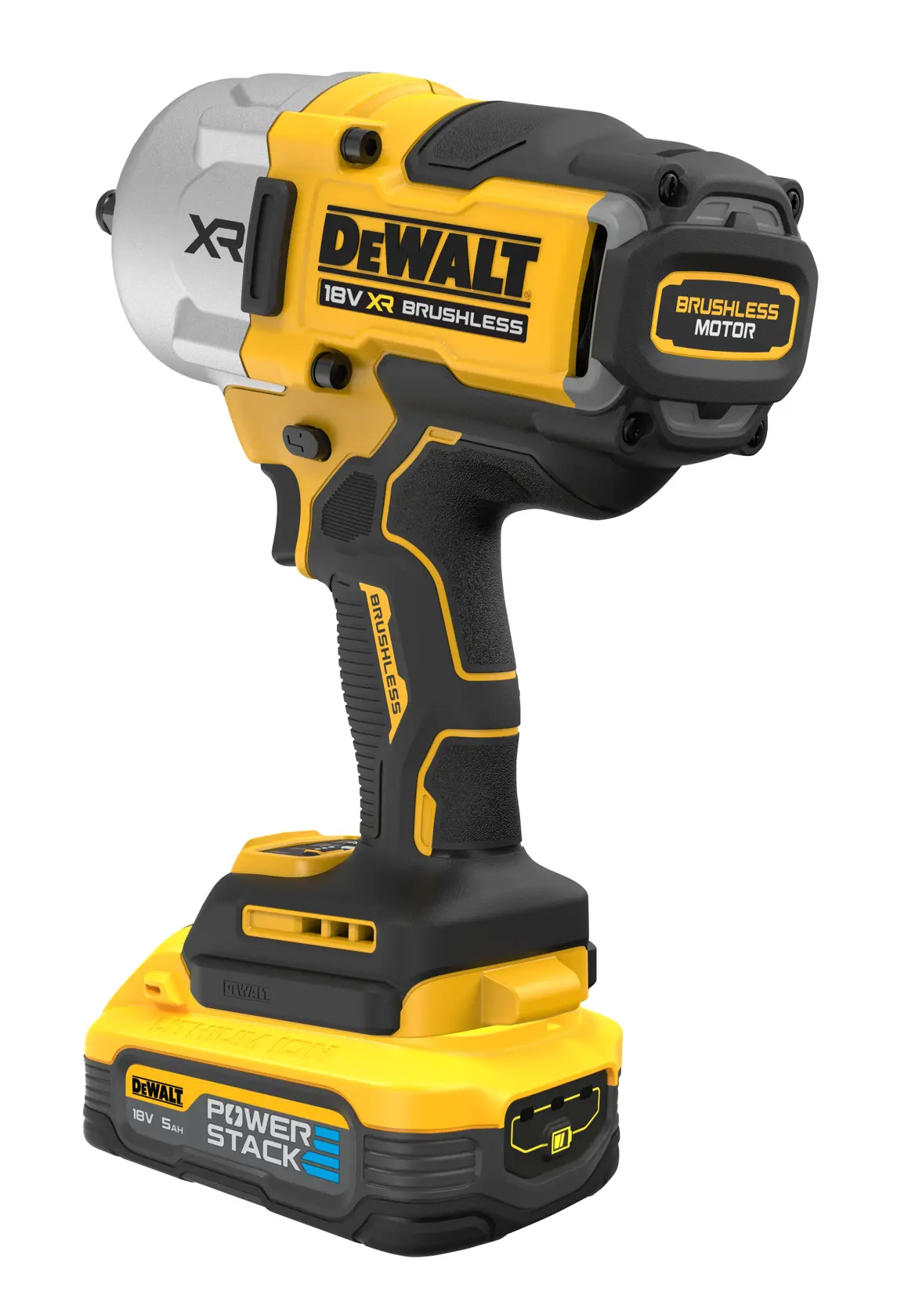 Bezszczotkowy klucz udarowy 18V XR 1/2" z wysokim momentem obrotowym - 2 x akumulator POWERSTACK™ 5AH