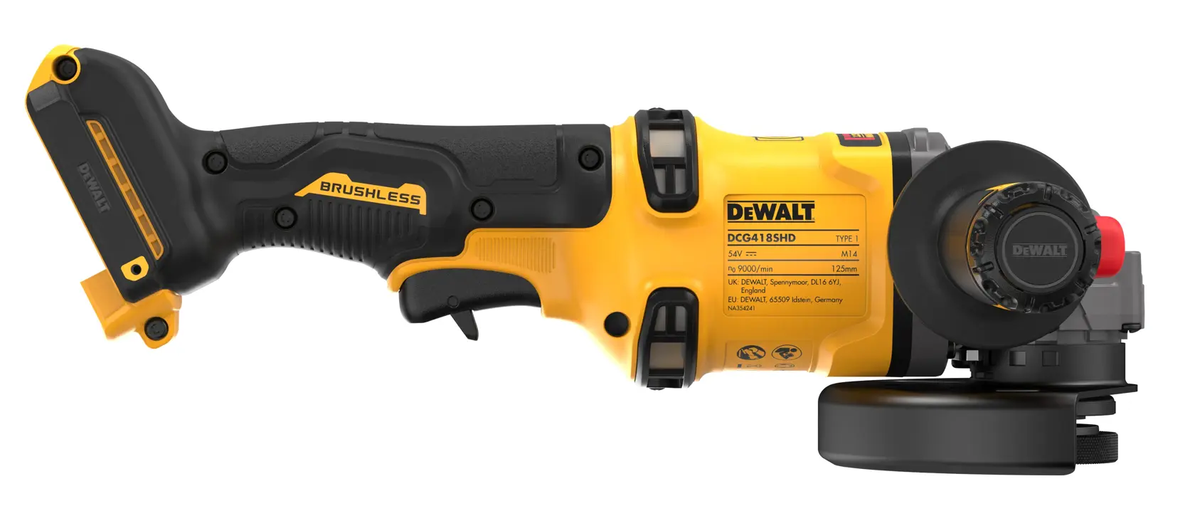 54V XR Flexvolt 125mm Szlifierka kątowa z uchwytem bocznym (tylko narzędzie)