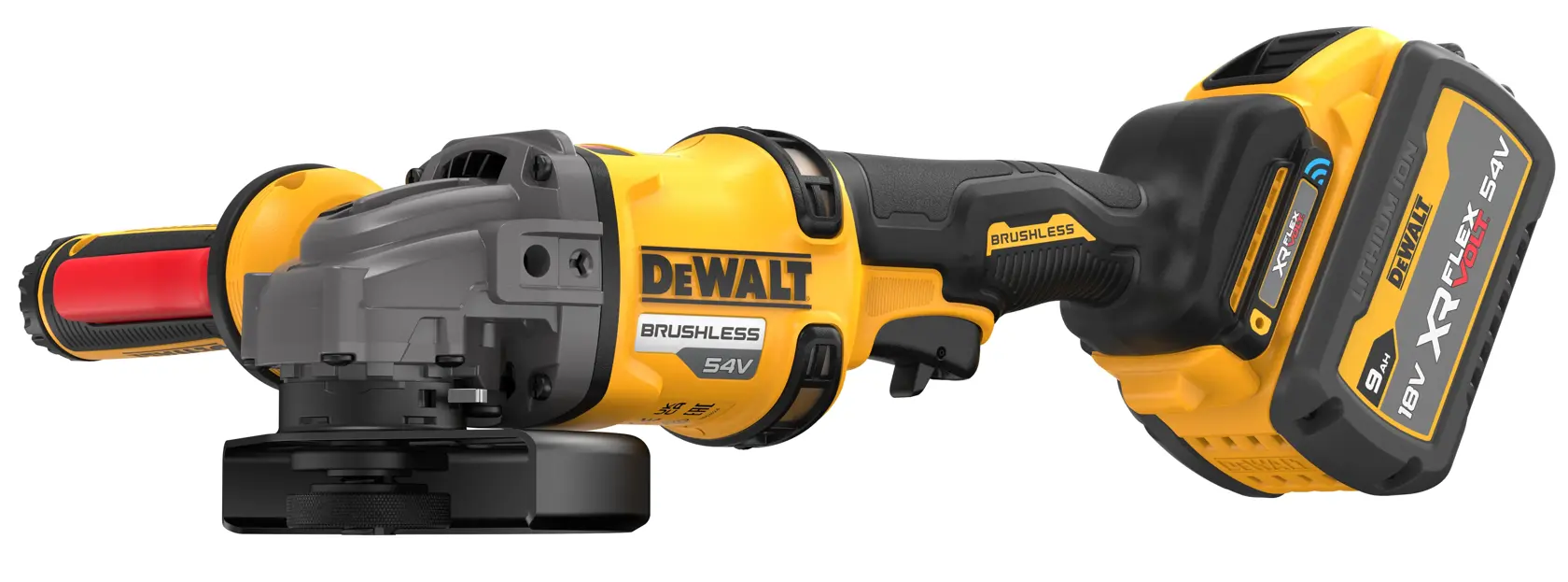 54V XR Flexvolt Szlifierka kątowa 125mm  z uchwytem bocznym - 2 x FLEXVOLT 9Ah