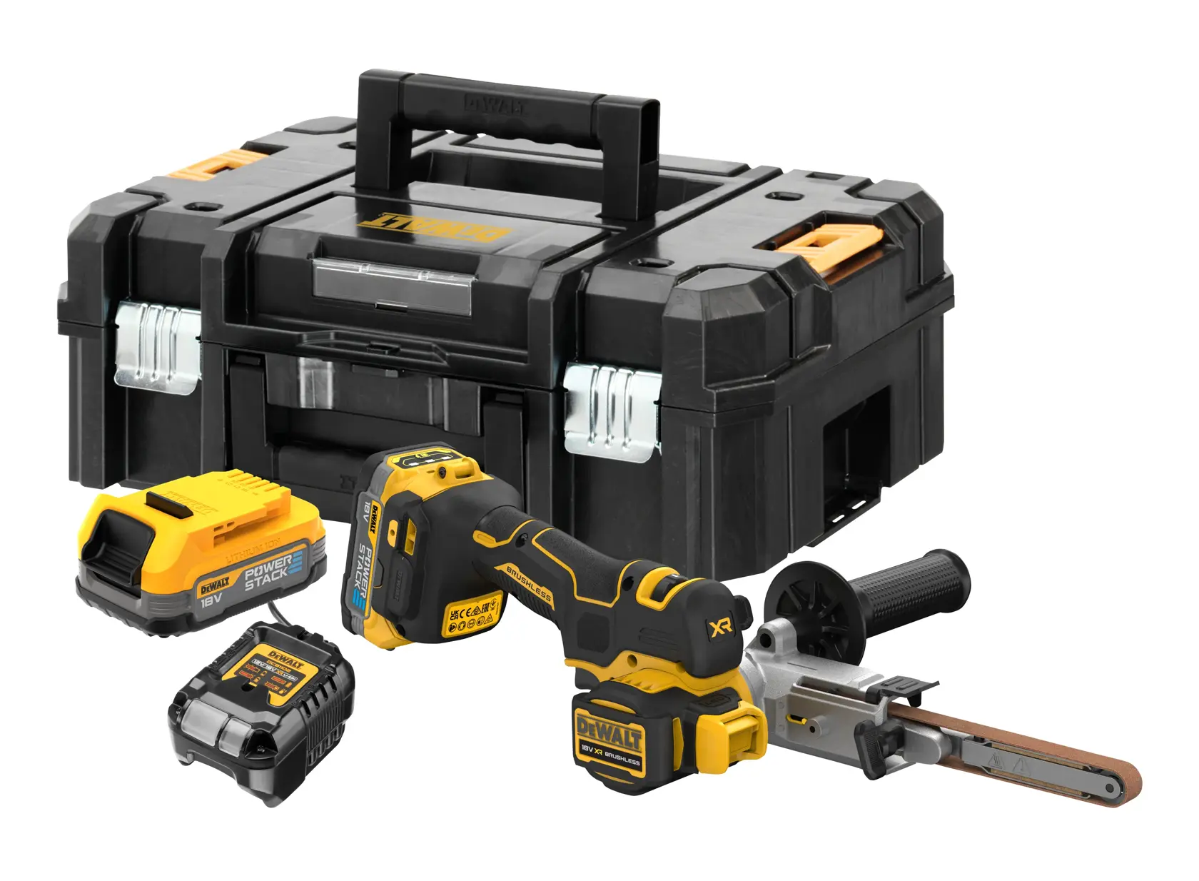 Pilnik taśmowy z silnikiem bezszczotkowym 18V XR - 2 x akumulator POWERSTACK™