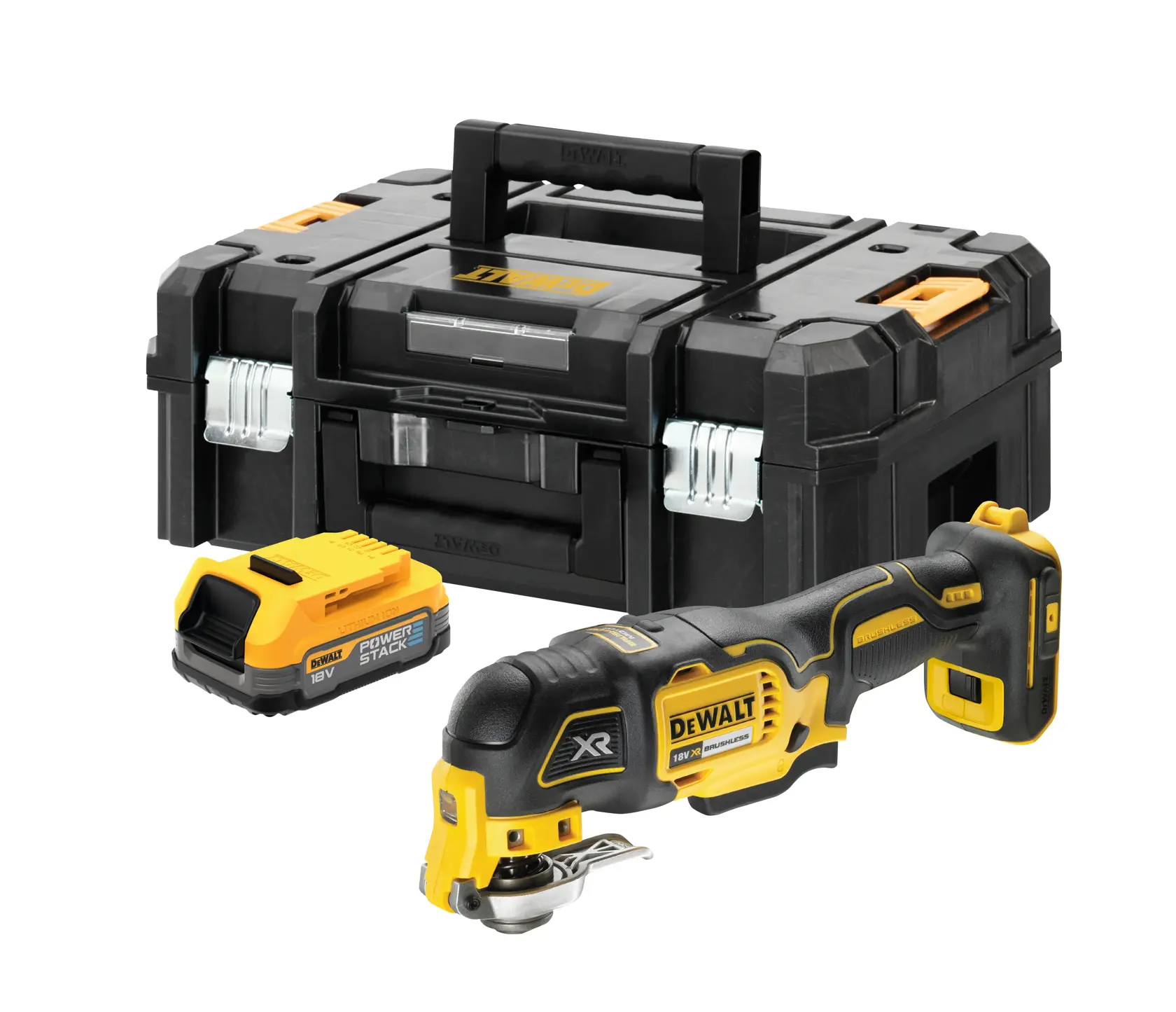 Bezszczotkowe narzędzie wielofunkcyjne oscylacyjne DEWALT® 18 V XR® z 1 akumulatorem POWERSTACK™ 1.7 Ah