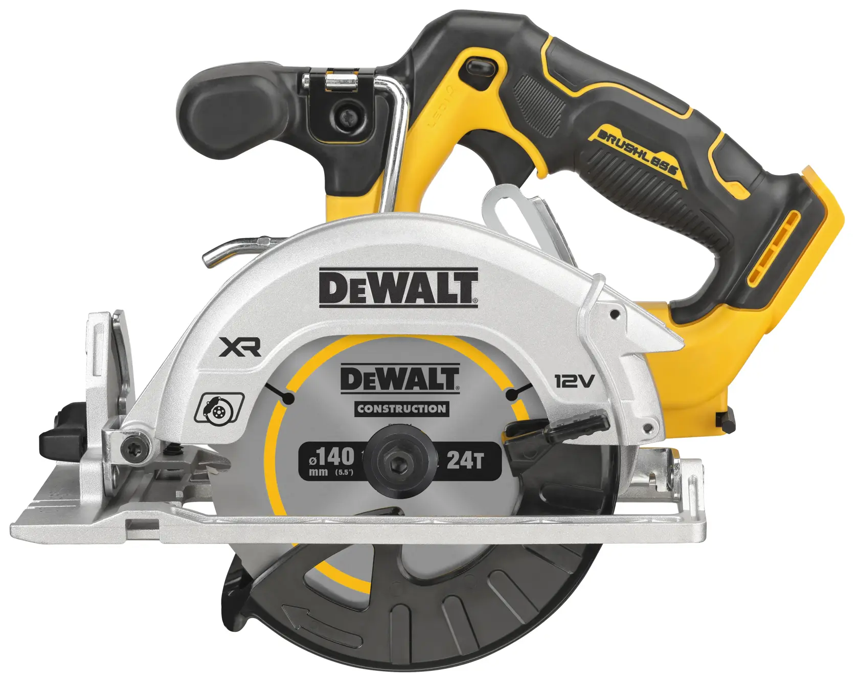 Bezszczotkowa piła tarczowa DEWALT® 12 V XR® 140 mm (samo narzędzie)