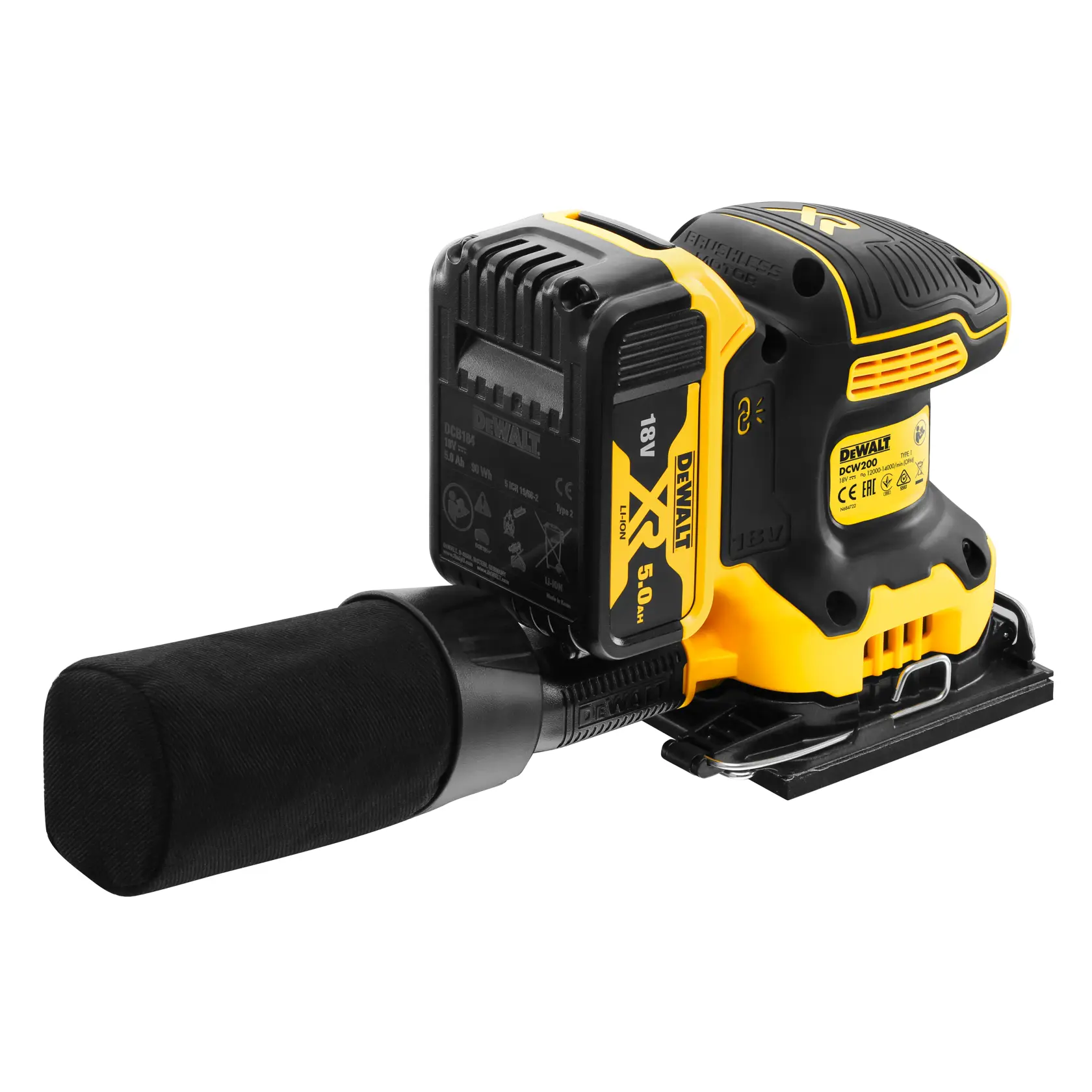18V XR Szlifierka oscylacyjna 1/4" 2 X 5Ah