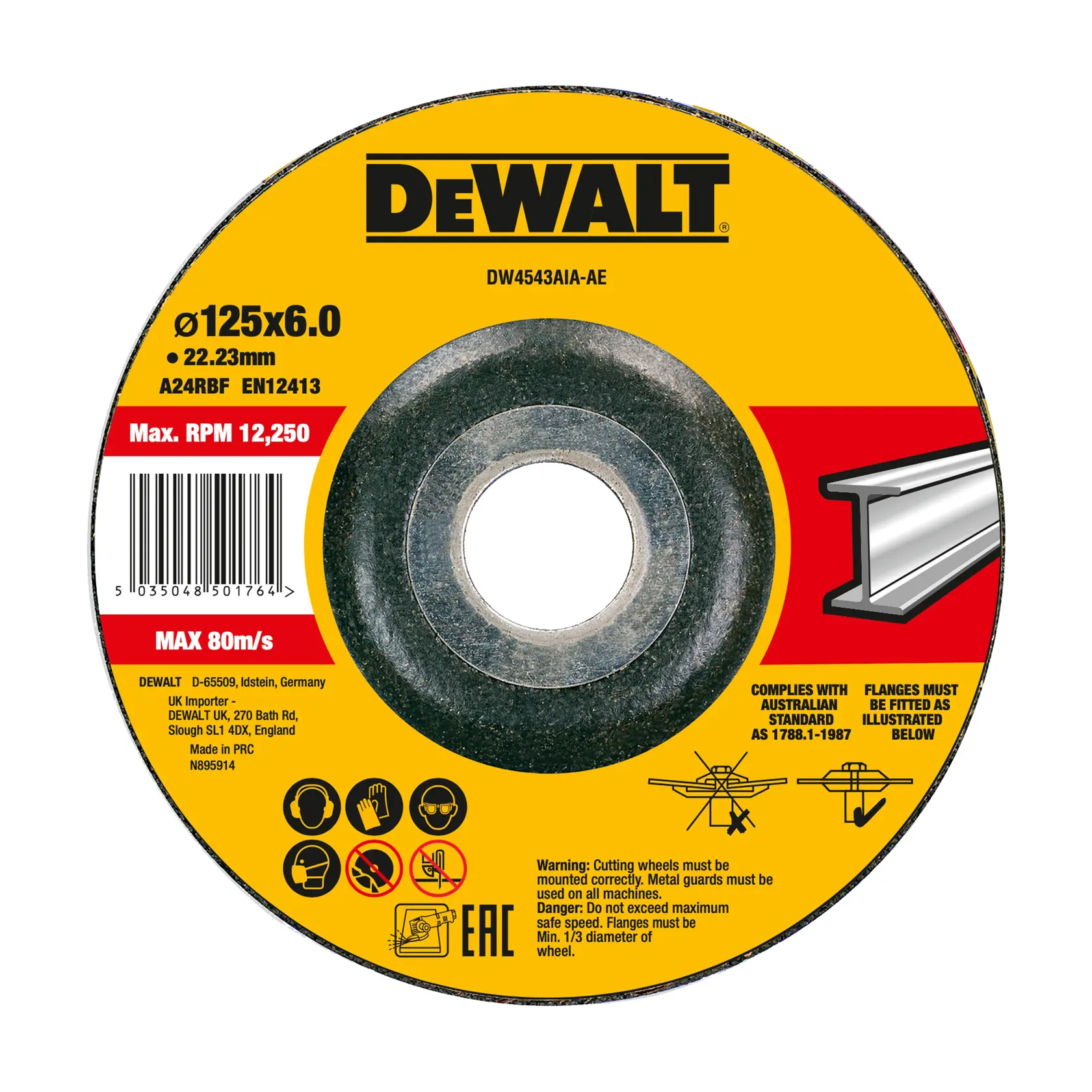 Tarcza do szlifowania Inox DEWALT® T27, 115 mm x 6 mm x 22,23 mm (25 szt.)