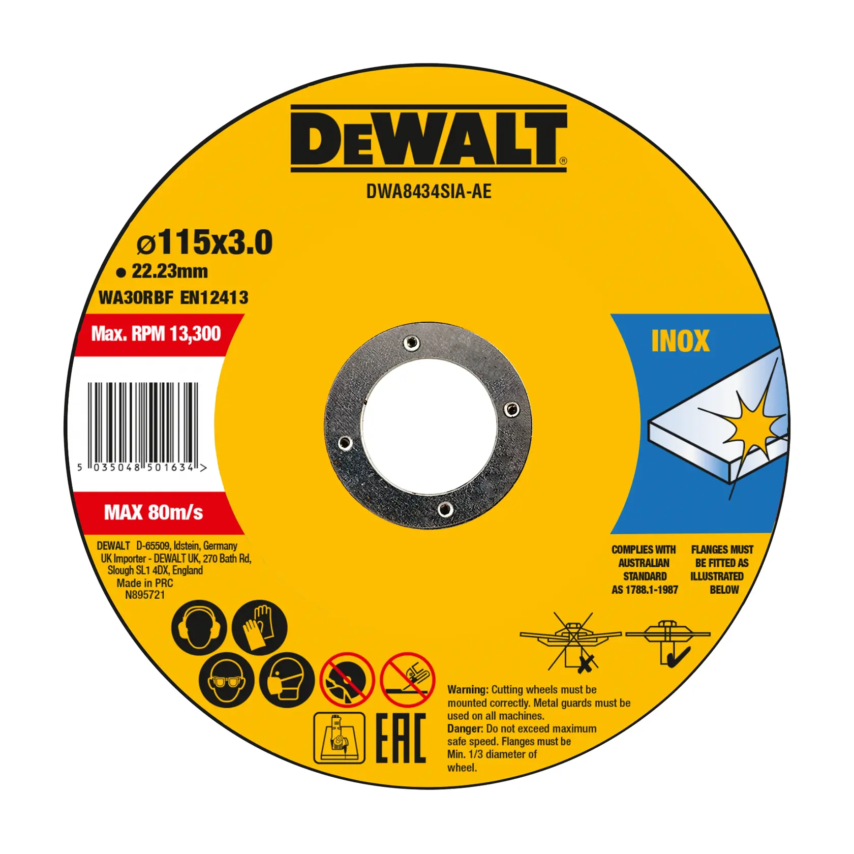 Tarcza tnąca DEWALT® T27 do Inox, 115 mm x 3 mm x 22,23 mm (25 szt.)